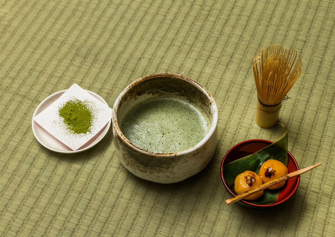 Matcha bij een theeceremonie in Japan