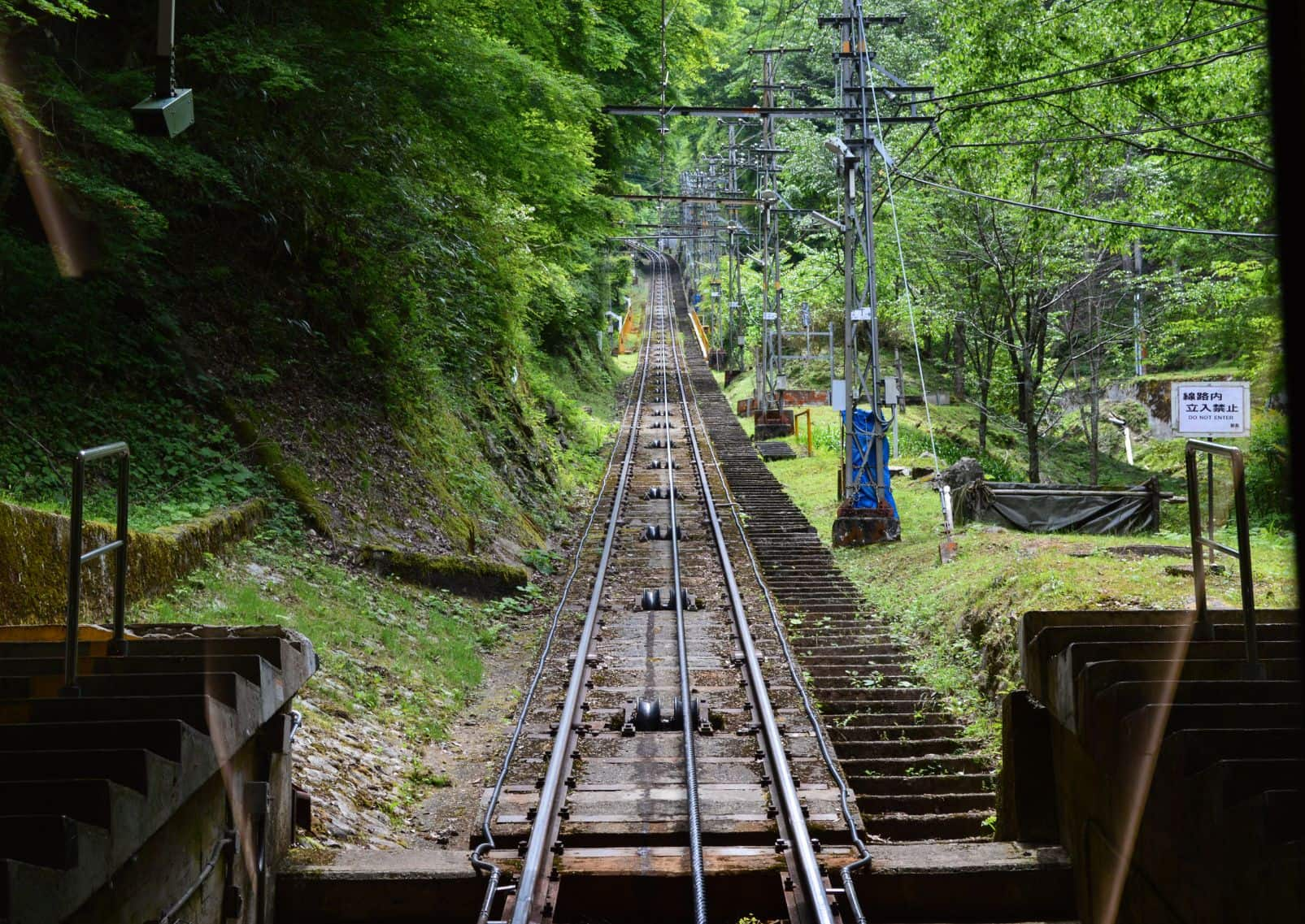 Kabelbaan naar de berg Koya, Japan