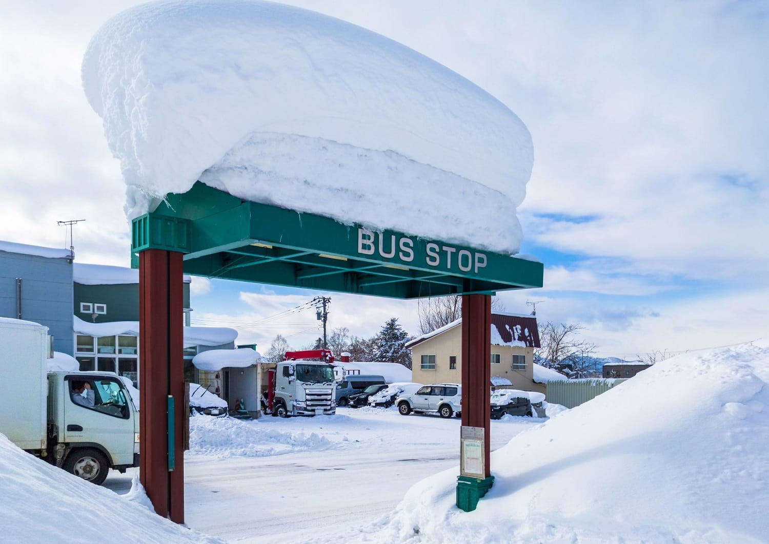 Bushalte in Niseko, Hokkaido, Japan.