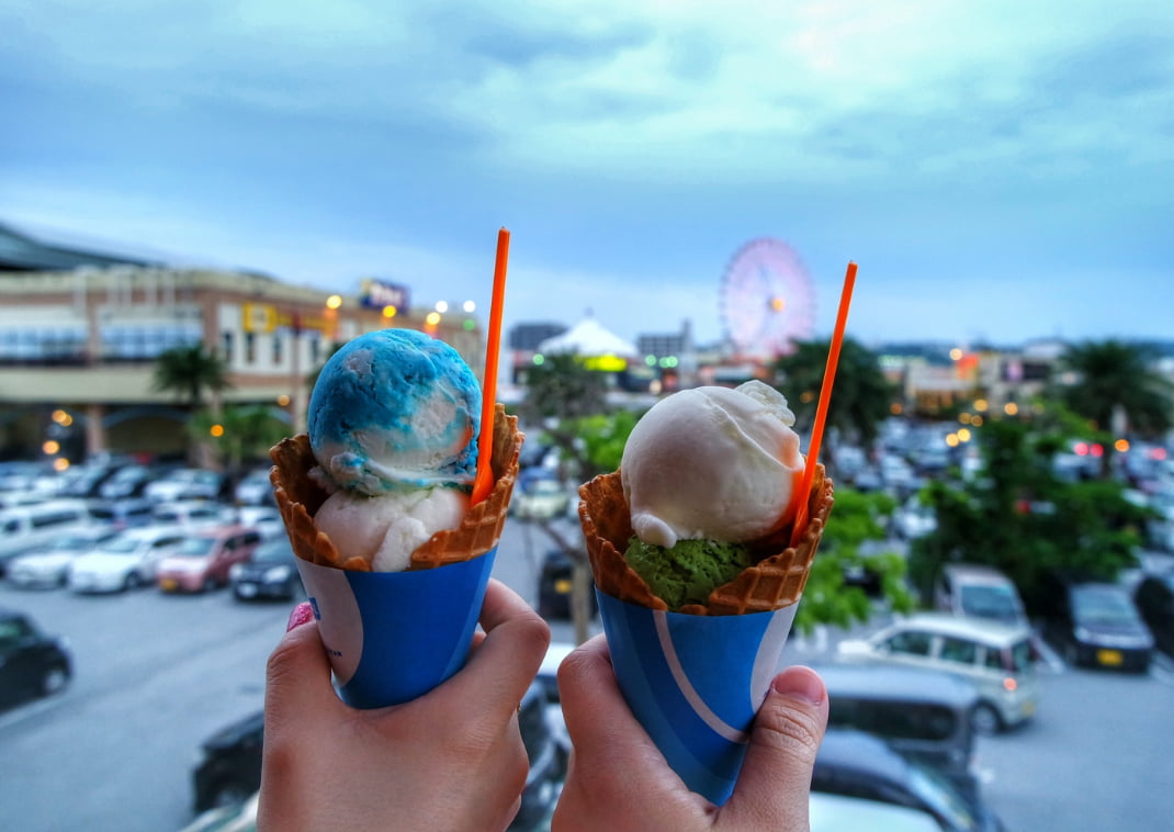 Blue Seal ice cream café, het beroemde roomijs uit Okinawa.