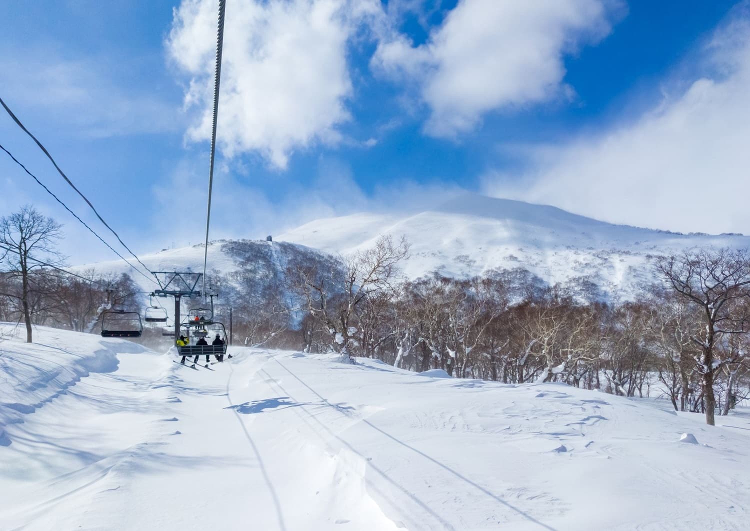 Het skiresort Niseko United, Hokkaido, Japan.