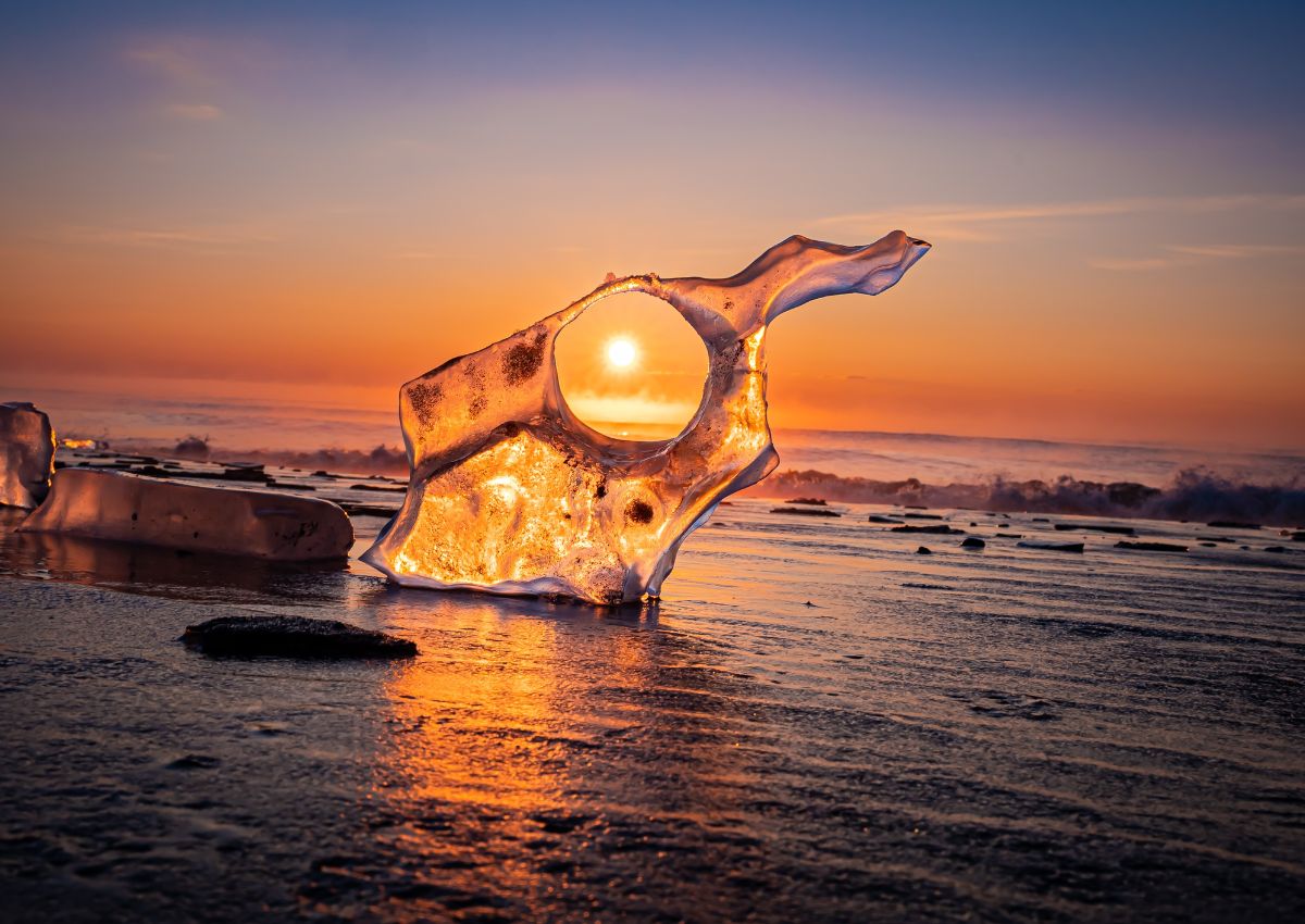 Jewellery Ice (Juwelenijs) op Toyokoro Ice Beach, Hokkaido