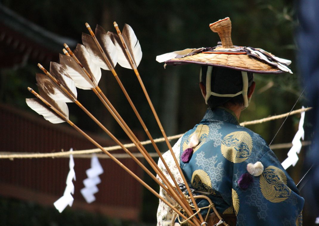 Yabusame boogschutter, Shuki Taisai Matsuri, Nikko, Japan.