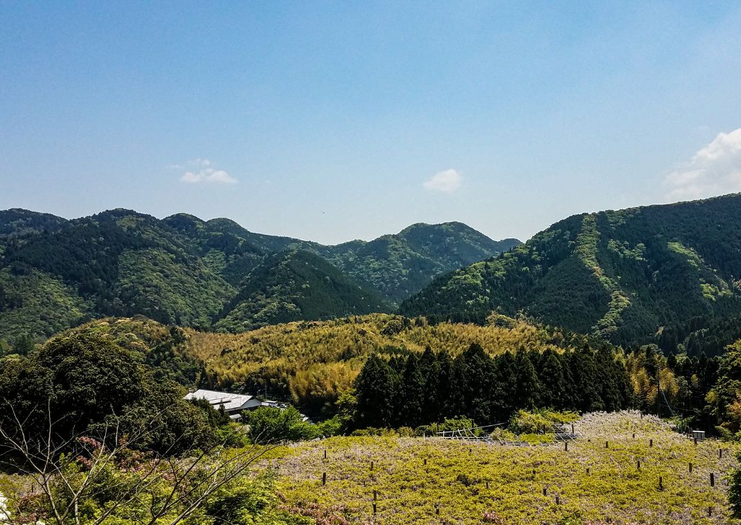 Uitzicht vanaf het einde van Kawachi Garden, Japan