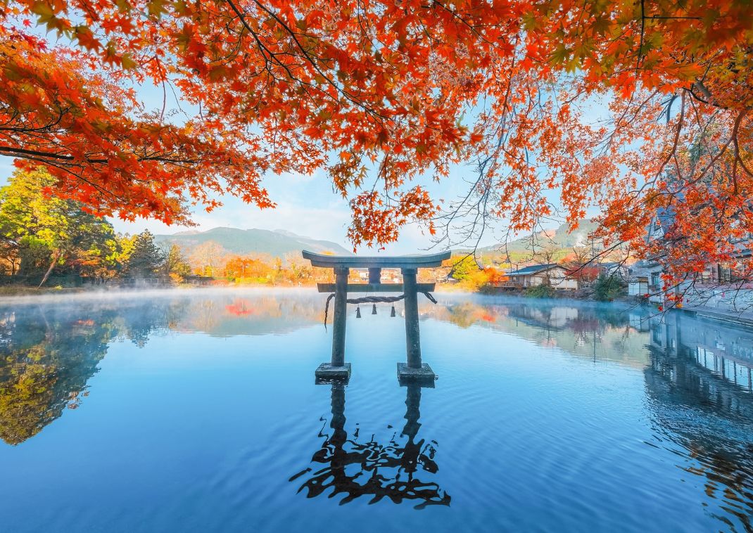 De prachtige herfstscène van de waterval in de beek Oirase, Towada, Japan