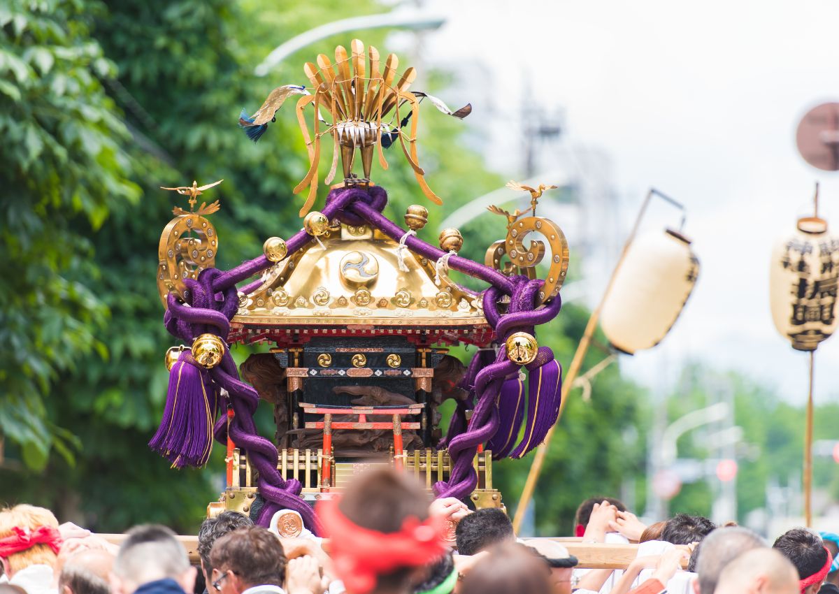 Festival-item tijdens Sanja Matsuri in Tokyo, Japan