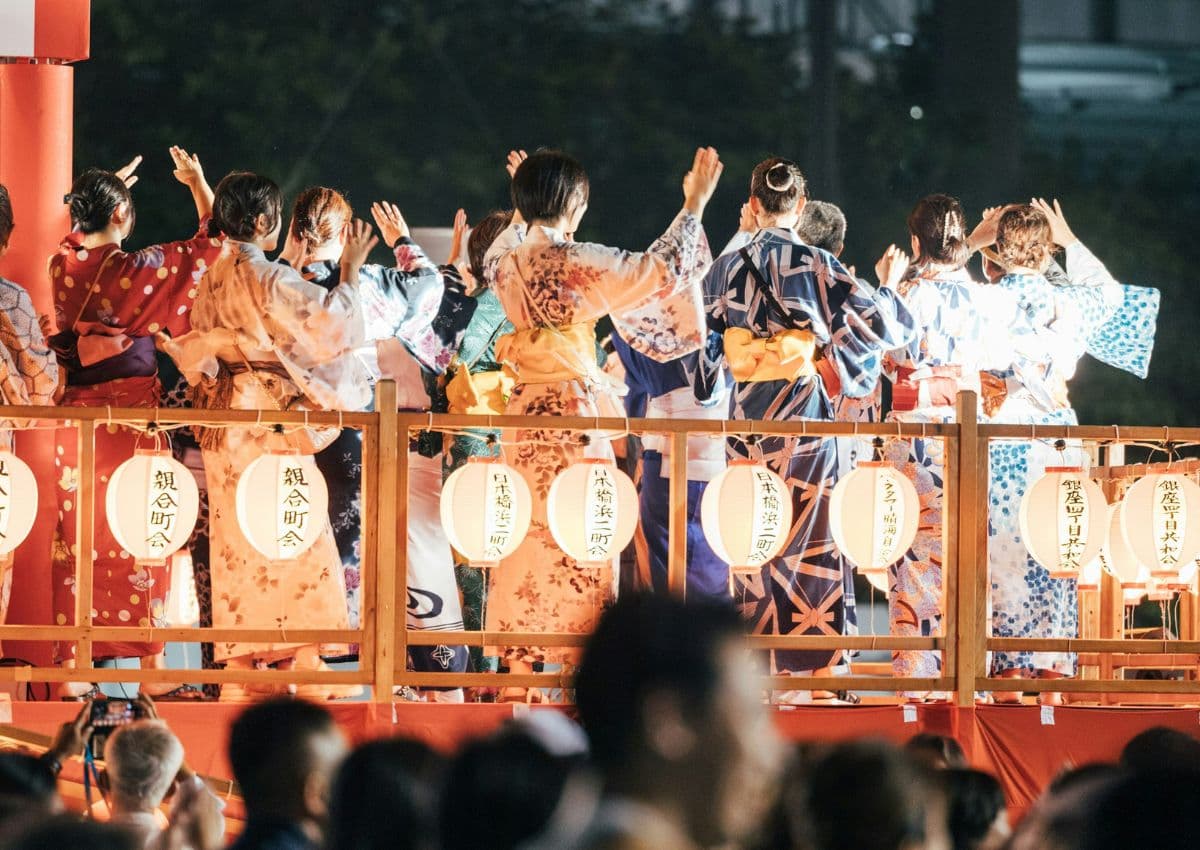 Obon-danspodium in Japan