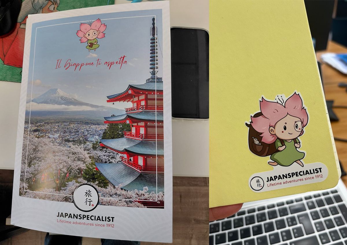 Mono-chan op marketingmateriaal van Japanspecialist