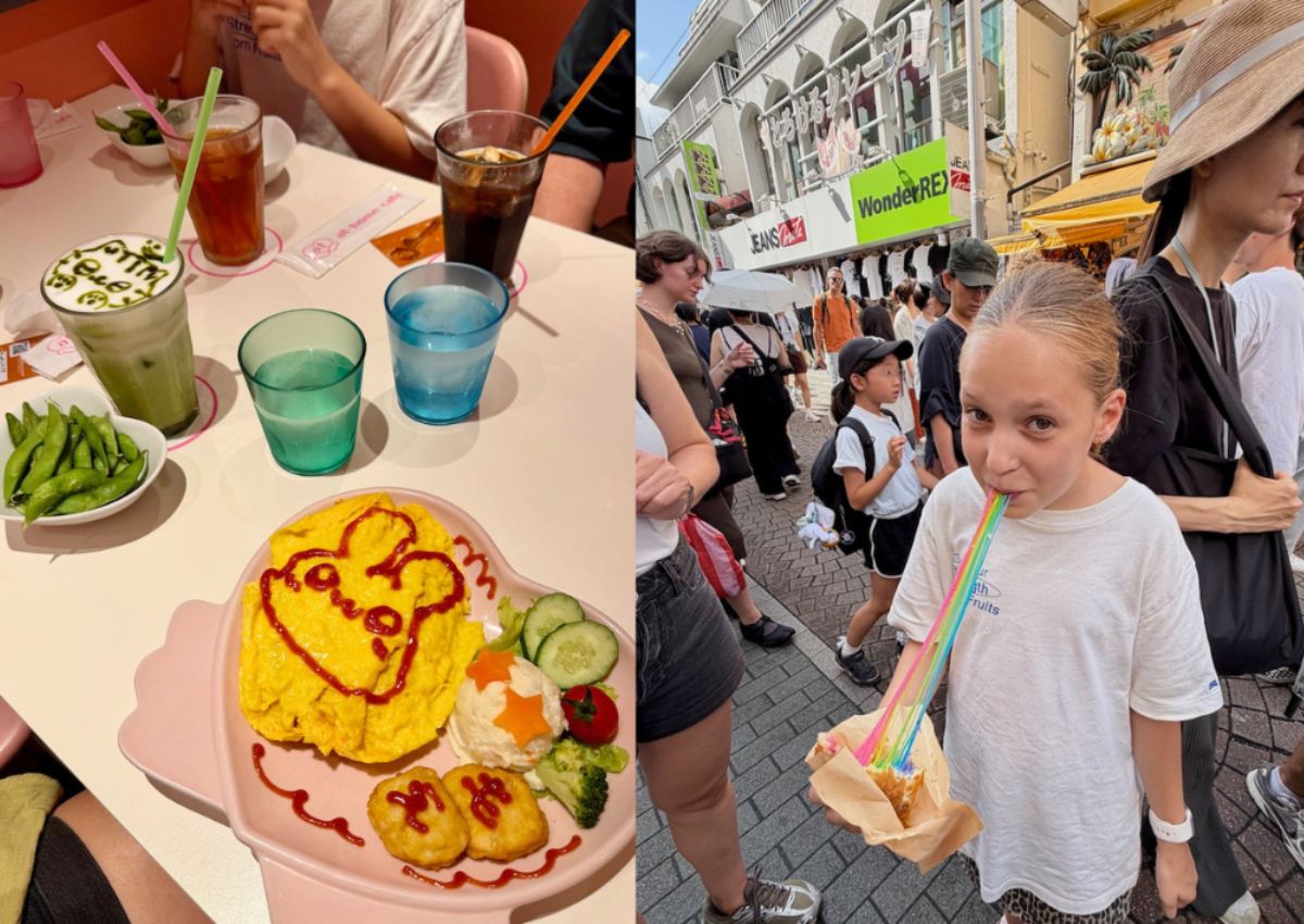 De dochter van Kim proeft kleurrijke en schattige hapjes tijdens de Kawaii Food Tour