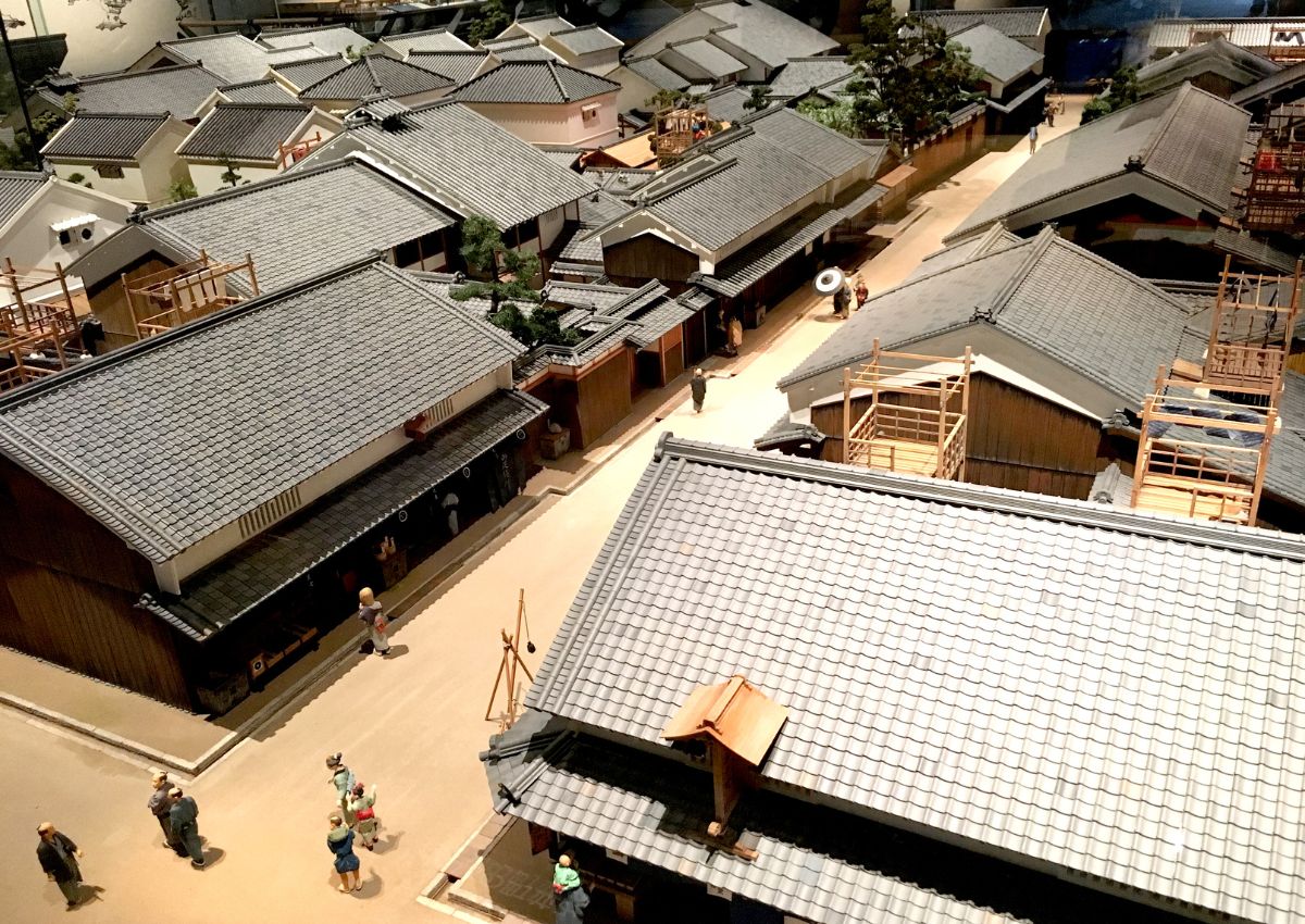 Tentoonstelling in het Osaka Museum of Housing and Living, Osaka, Japan