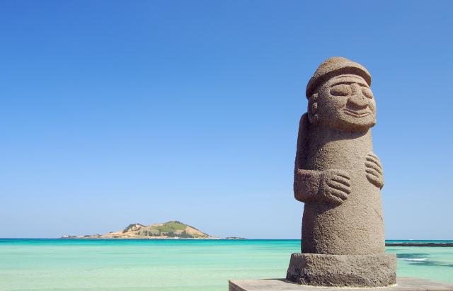 Stenen beeld op Jeju-eiland