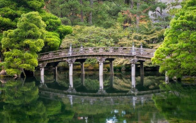 Stenen brug, keizerlijk paleis van Kyoto