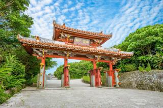 De poort van het Shuri-kasteel, Naha, Okinawa