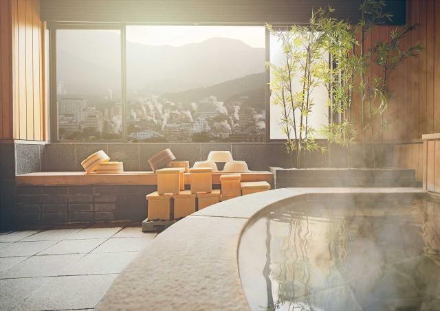 Onsen met uitzicht op Beppu