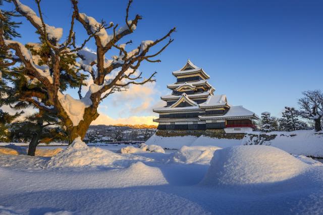 Kasteel van Matsumoto in de winter
