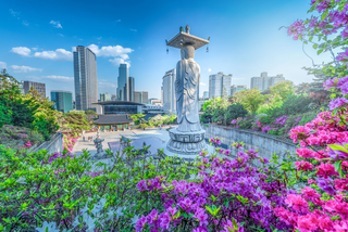 Bongeunsa-tempel in het Gangnam-district van Seoul, Zuid-Korea