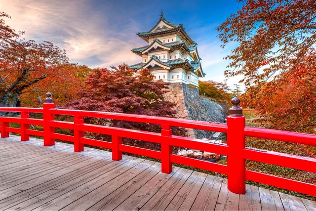 Hirosaki kasteel in de herfst