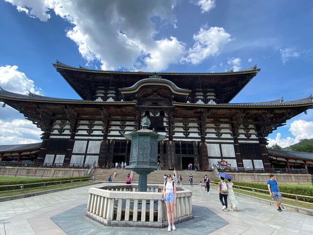 Uitizicht op de Todai-ji in Nara
