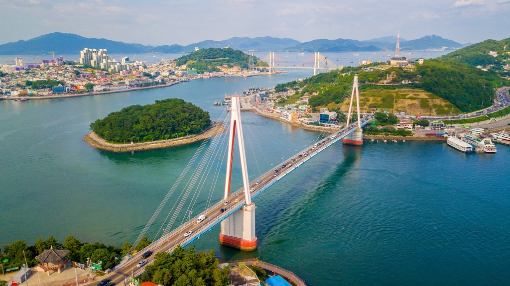 Uitzicht op Yeosu