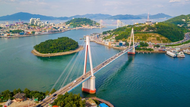 Uitzicht op Yeosu