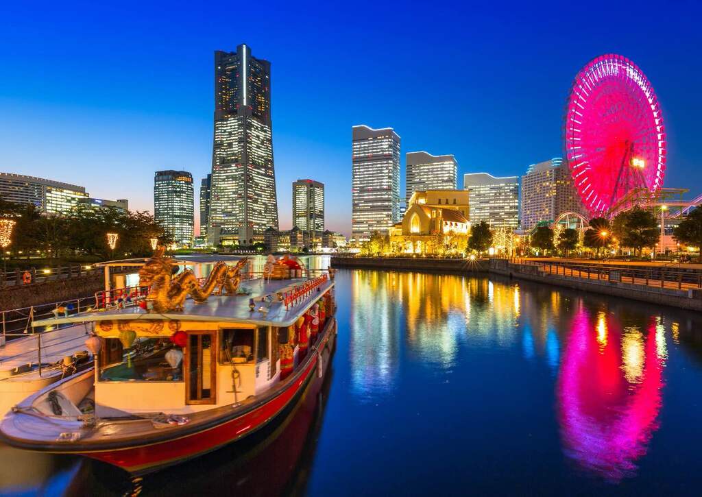 Yokohama in de nacht