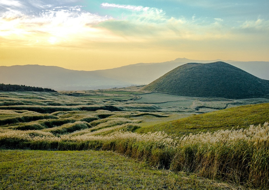 Landschappelijk uitzicht op Aso-Kuju Nationaal Park