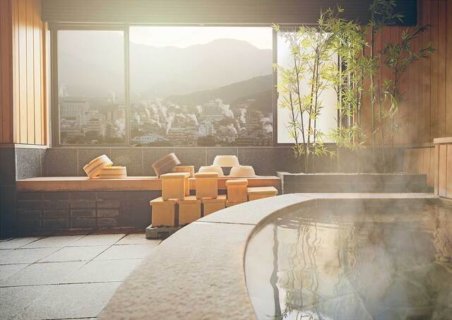 Onsen met uitzicht op Beppu