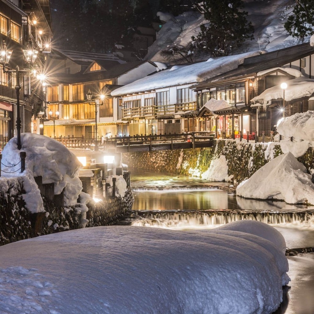 Japans dorp in de winter