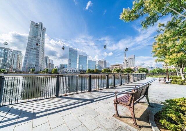 Yokohama Minato Mirai met veel groen