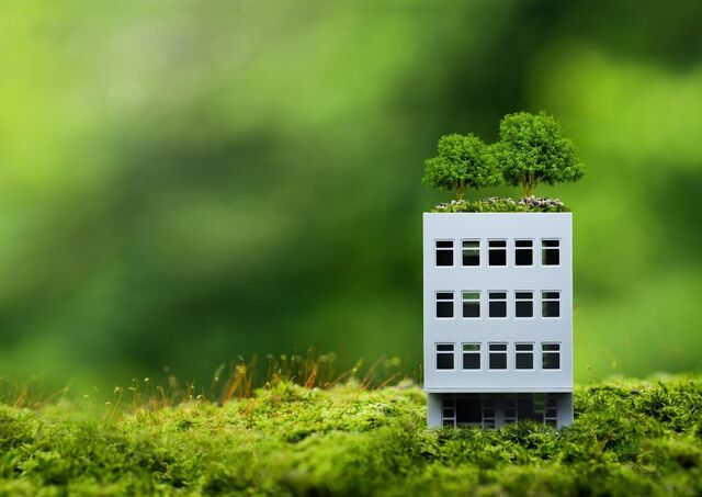 Duurzaam gebouw en ecologisch businessconcept