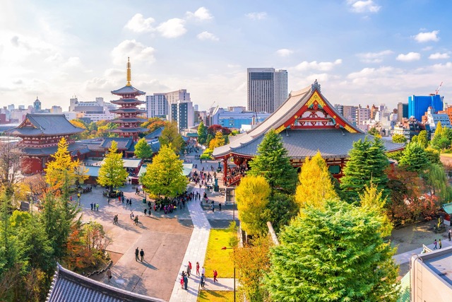 De wijk Asakusa in Tokyo 