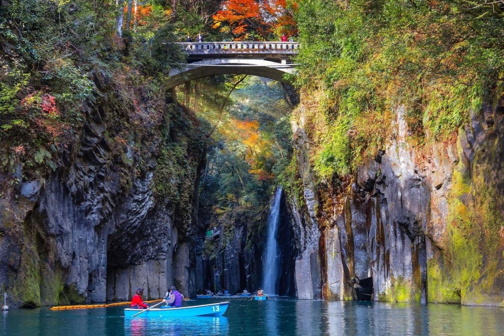 De Takachiho-kloof in de herfst 