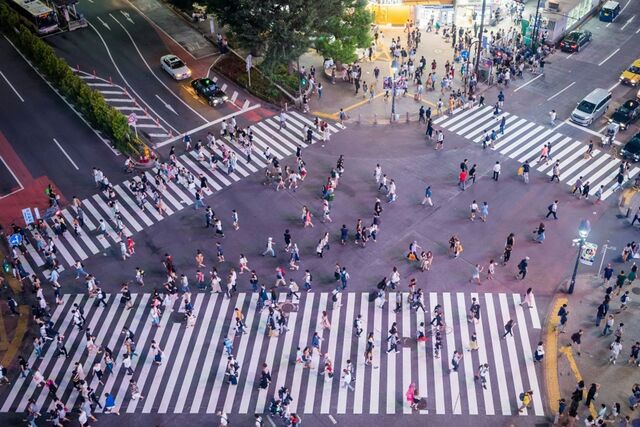 De beroemde Shibuya Crossing, Tokyo