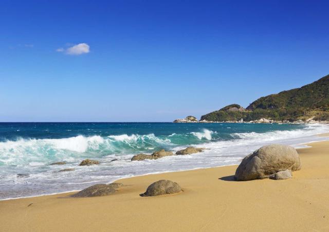 Een strand op het eiland Yakushima