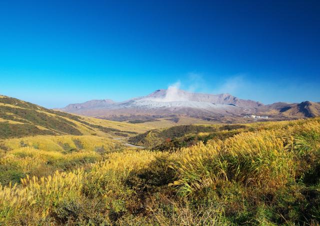 Mount Aso in de herfst