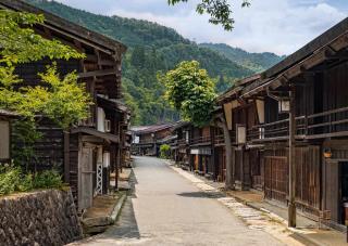 Historische houten huizen van Tsumago-Juku