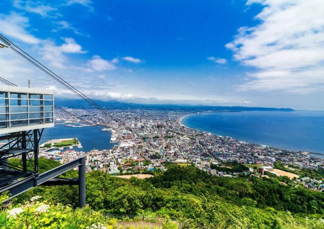 Uitzicht vanaf het observatiedek van Mount Hakodate