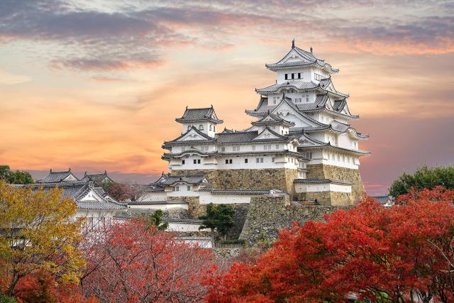 Himeji Castle in de herfst