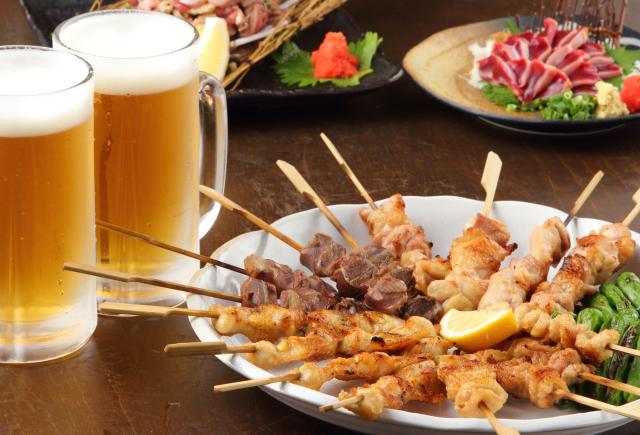 Bier en yakitori in Hakuba